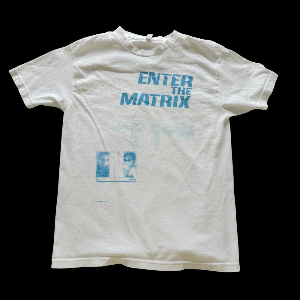 Y2K Enter‎ The Matrix Neo Trinity T-Shirt Med White Alstyle 2021